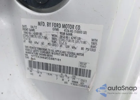 2012 Ford F-350 Xl z USA, uszkodzony, nr VIN 1FT7X3A62CEB87151